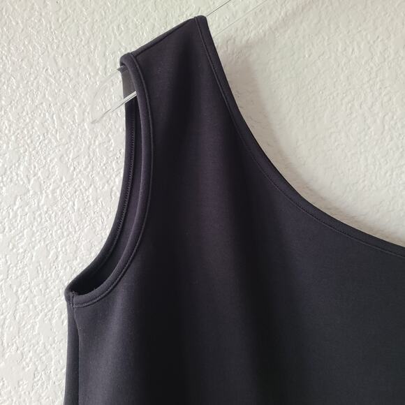 COS One Shoulder Dress SZ XS Cotton Blend Knee Length Modern Timeless Minimalist - Picture 3 of 12